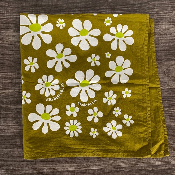 Big Bud Press Accessories - Big Bud Press - Bandana Daisy Olive Green